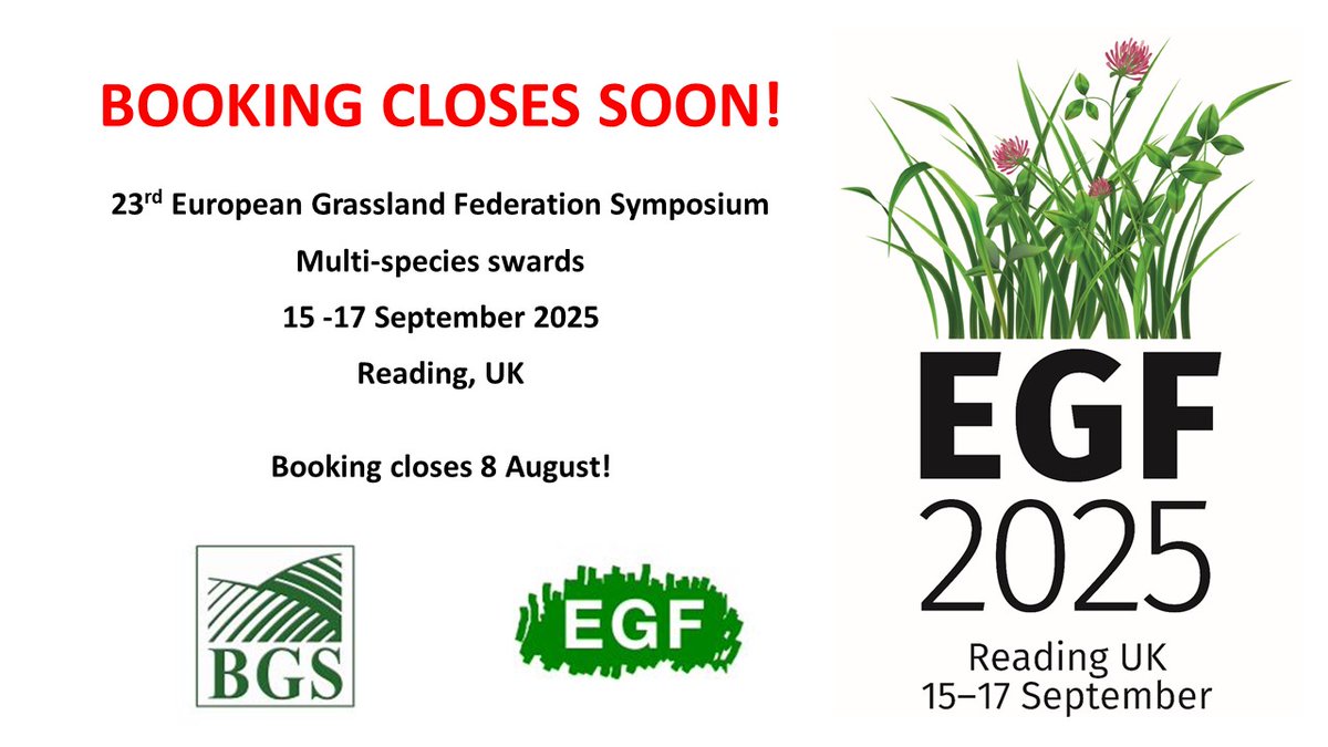 ** EGF SYMPOSIUM 2025**
Don’t miss out! Booking closes soon (8 August).
To find out more, and to book your place visit britishgrassland.com/egf-2025/