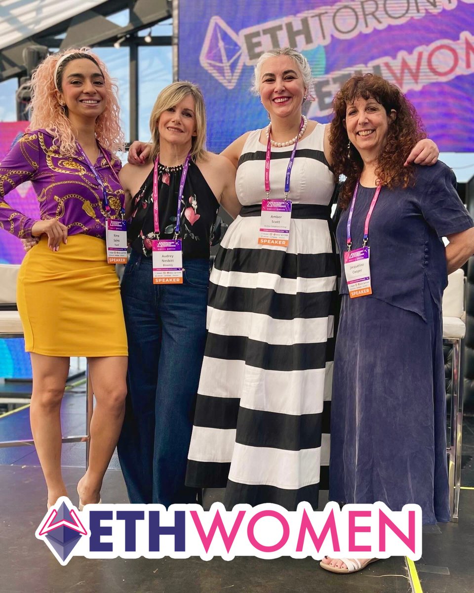 Ethereum_Women's tweet image. Amazing photo ๐ฅฒ
Loved our speakers from ETHWomen 2024 ๐
Want to speak at ETHWomen Florida this November 5-6? Apply here: ethwomen.com/speaker-form
โจ@rime_salmi, @AudreyNesbitt11, @OutlierCanada, @CryptoMom2Show โจ