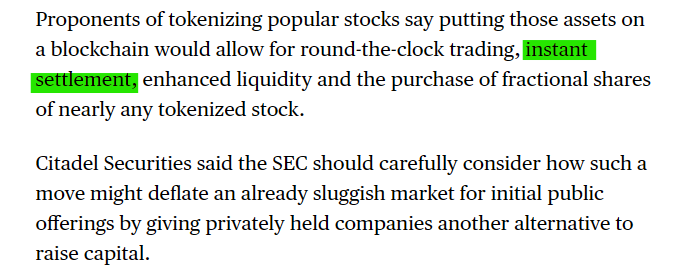 ReesePolitics's tweet image. Why would Citadel be against trades settling instantly? Unless..