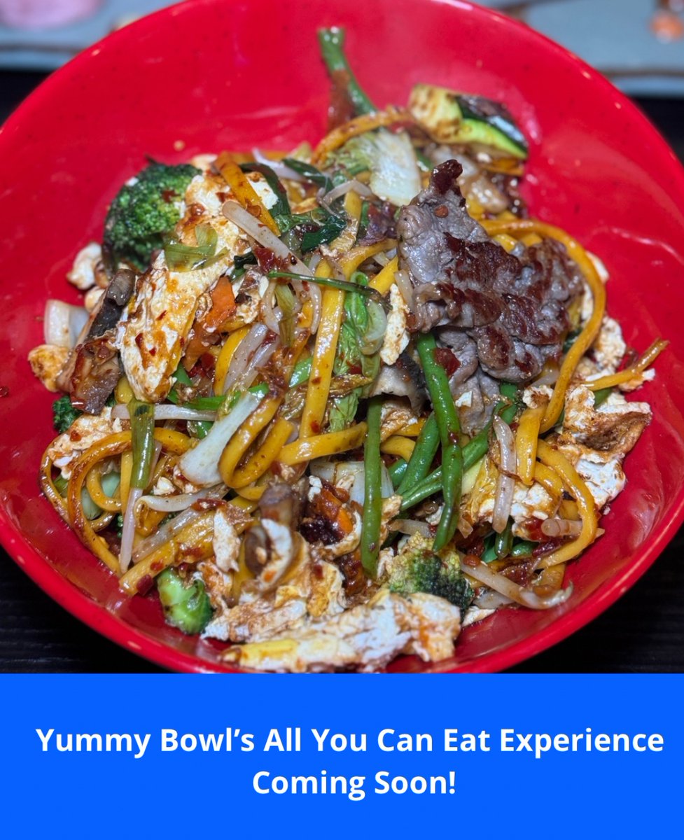 TheMoCoShow's tweet image. Montgomery County’s beloved Mongolian stir-fry spot, Yummy Bowl, just announced exciting news to its dining experience — All You Can Eat will be coming soon! #sponsored
Starting July 26, Yummy Bowl will officially launch All You Can Eat, featuring:
🍜 Unlimited Mongolian…