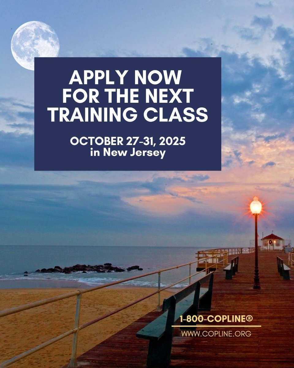 CopLine® is calling on retired officers in good standing to join our next Listener Training Class this October in New Jersey.

Your experience. Your voice. Your empathy.
That’s what makes the difference on the other end of the line.

🔗 Learn more/apply: copline.org/volunteer
