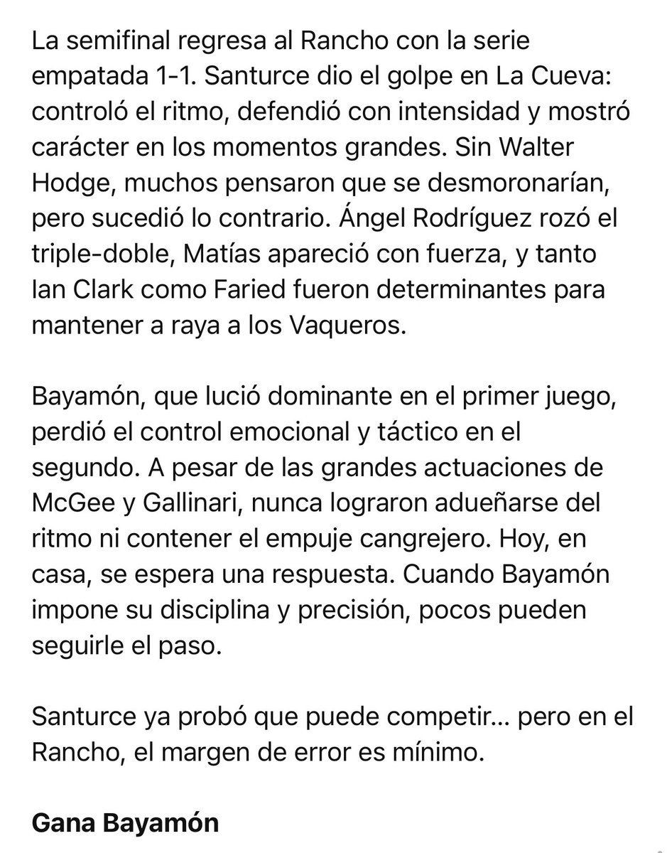 ElFantasmaFufi's tweet image. SANTURCE EN BAYAMÓN, JUEGO 3 – SEMIFINAL, 8:00 PM – YOUTUBE
#BSN #BSNPR #PUERTORICO 🏀
