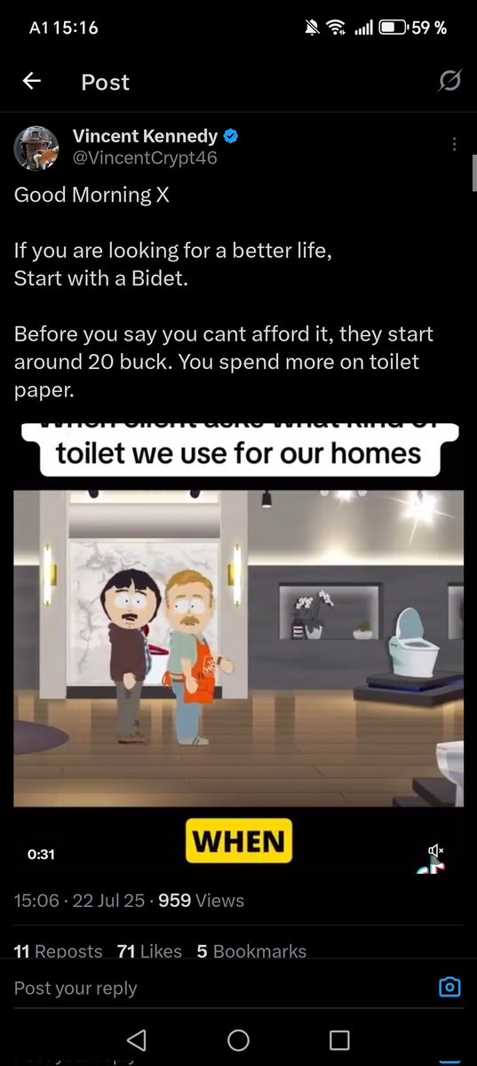 nordiqa42645's tweet image. New (odd) VK post just dropped...
I know, I know - some love him, some roll their eyes harder than a slot machine.
But come on... a bidet post?? Really? 😅
Would you make a post about bidets?
Yeah, me neither...
But wait... now I do 😜🤷♀️
Because I ran “Start with a bidet”…