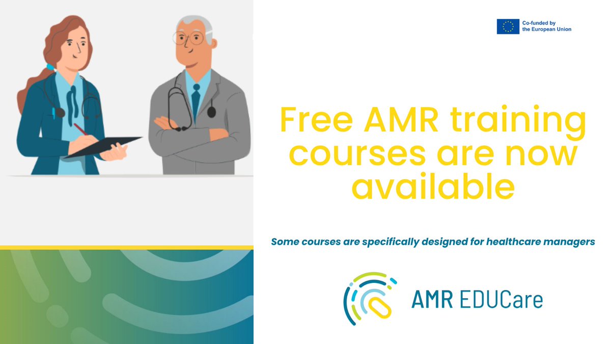 🦠 Interested in taking part in free online training courses on antimicrobial resistance (AMR)?

The AMR EDUCare project has launched courses on AMR tailored for healthcare professionals including doctors, nurses, pharmacists, and health managers.

Courses are available in