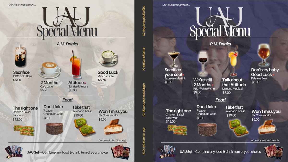 picchidreams's tweet image. 📣 DALLAS TX • UAU Cafe Event
Dallas InSomnias, the long wait is almost over! As @hf_dreamcatcher UAU hits the road for their Grand American tour, we've prepared something special: the first ever UAU Cafe Event in Texas.
🍷UAU-themed set menu, food & drinks
🍷Cupsleeves &…