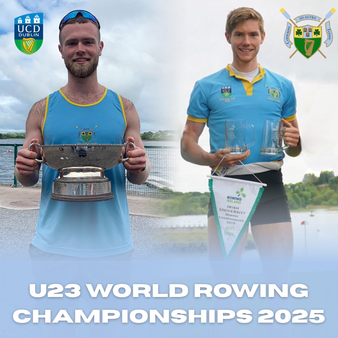 UCDBC's tweet image. Two of UCD&apos;s finest, Luke Dunleavey and Shane Mulvaney, are in the 2025 U23 World Rowing Championships.
From 23–27 July in Poznań, Poland, Luke will be representing Ireland in the Men&apos;s 4-, while Shane will be coaching the Australian Men&apos;s 2-.
livestream: worldrowing.com/event/2025-wor…