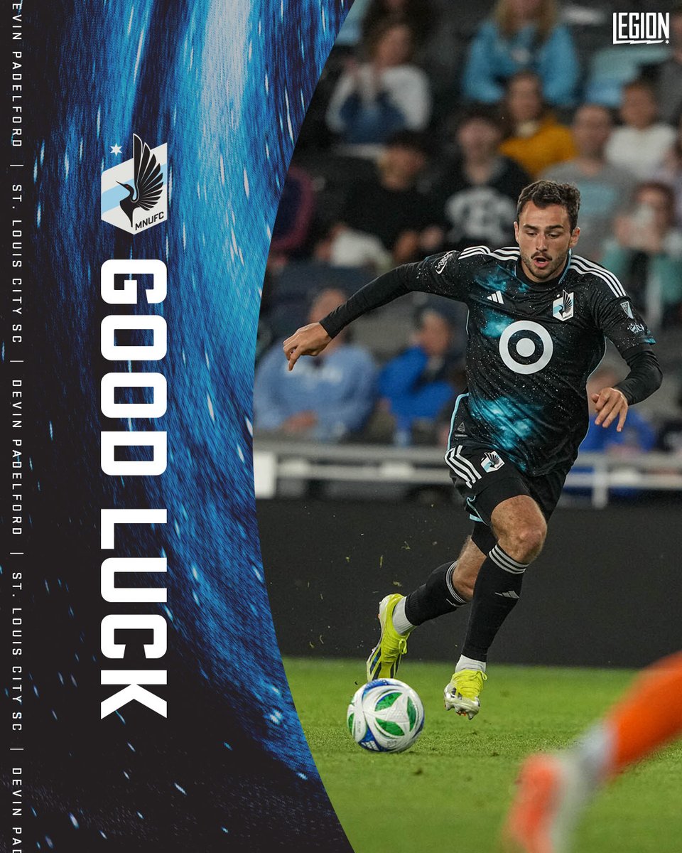 MNUFC's tweet image. The club announced today that it has loaned defender Devin Padelford to St. Louis CITY SC for the remainder of the 2025 season. In exchange, Minnesota United has received St. Louis’ natural third-round pick in the 2026 MLS SuperDraft.
📰 » utd.mn/416xUZ8
