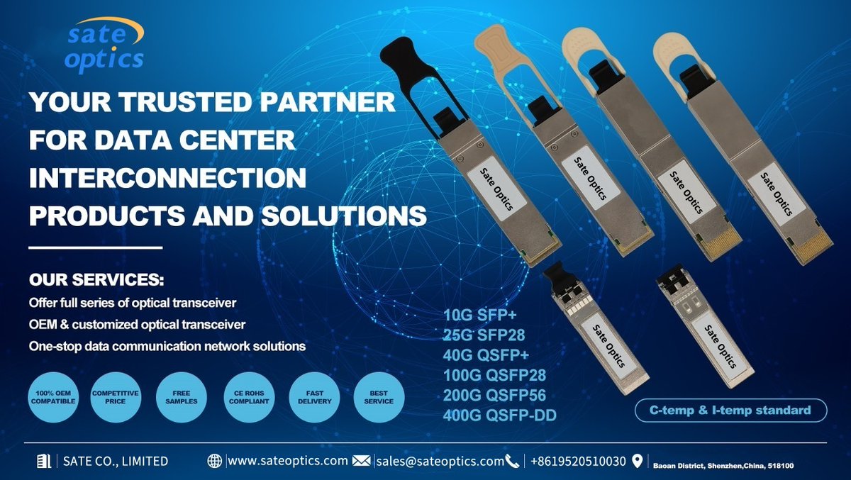 sateOptics's tweet image. 😆 Why Compatibility Matters: Not All Optical Transceivers Are Created Equal 💯 

💡 Choose freedom. Sate Optics gives you full compatibility at a fraction of the cost — backed by real testing, not just promises.

#NetworkCompatibility #OpticalTransceivers #SFPModules #QSFP28