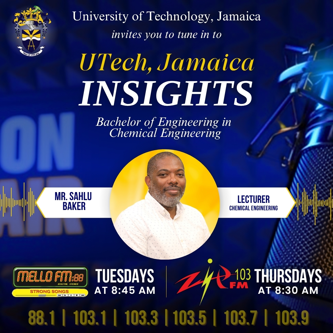 This week on UTech Insights: Mr. Sahlu Baker shares updates on our Chemical Engineering programme — now with a 3-year fast-track option and STEM scholarships!

📻 Tues 8:45 AM – Mello 88FM
📻 Thurs 8:30 AM – ZIP 103FM