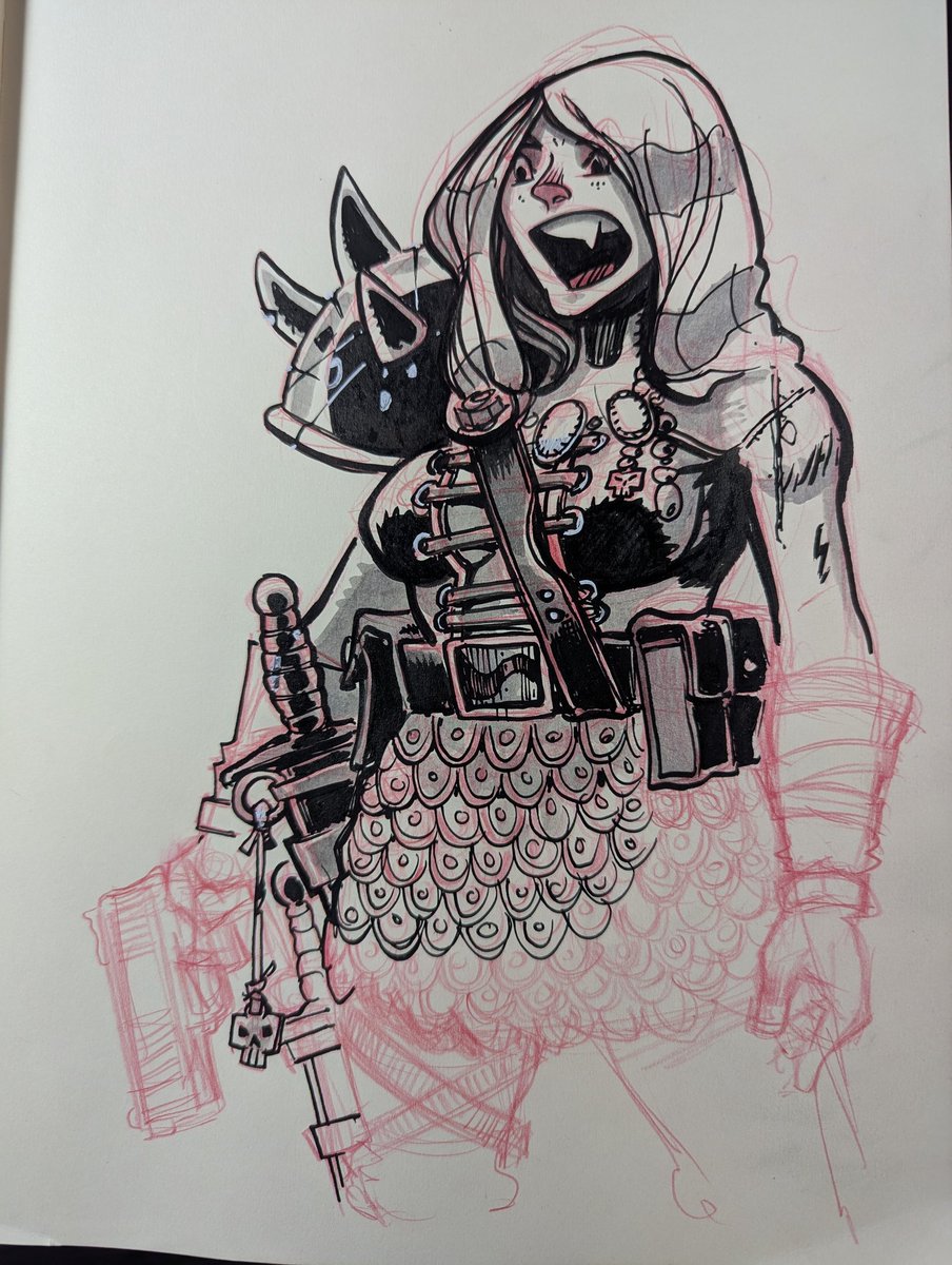 EdwinBickford's tweet photo. Drawing before bed last night. I have an idea for a character in a story. Trying to nail down how she looks. #edbickfordiii #ebb3 #sketchbook https://t.co/e4ckA00FAh