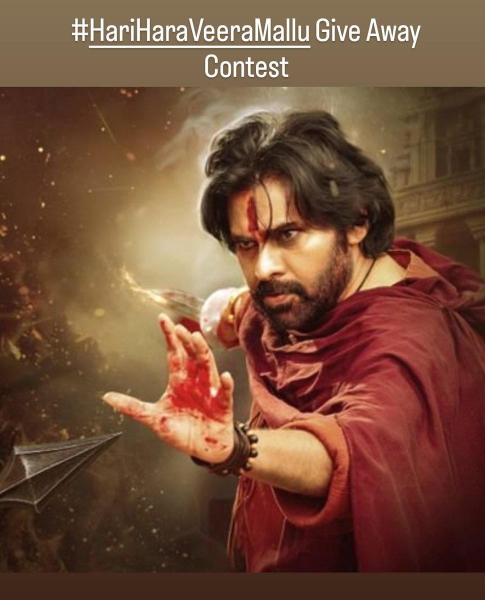 PROSaiSatish's tweet photo. GIVE AWAY ALERT 🥳

Grab your chance to win BMS Vouchers as a Give Away for #PawanKalyan's 
#HariHaraVeeraMallu ⚔️ 🗡️ 

- Repost this tweet  
- Tag your 3 friends 

10 lucky winners will be announced on this FRIDAY https://t.co/NwHNB1ilME