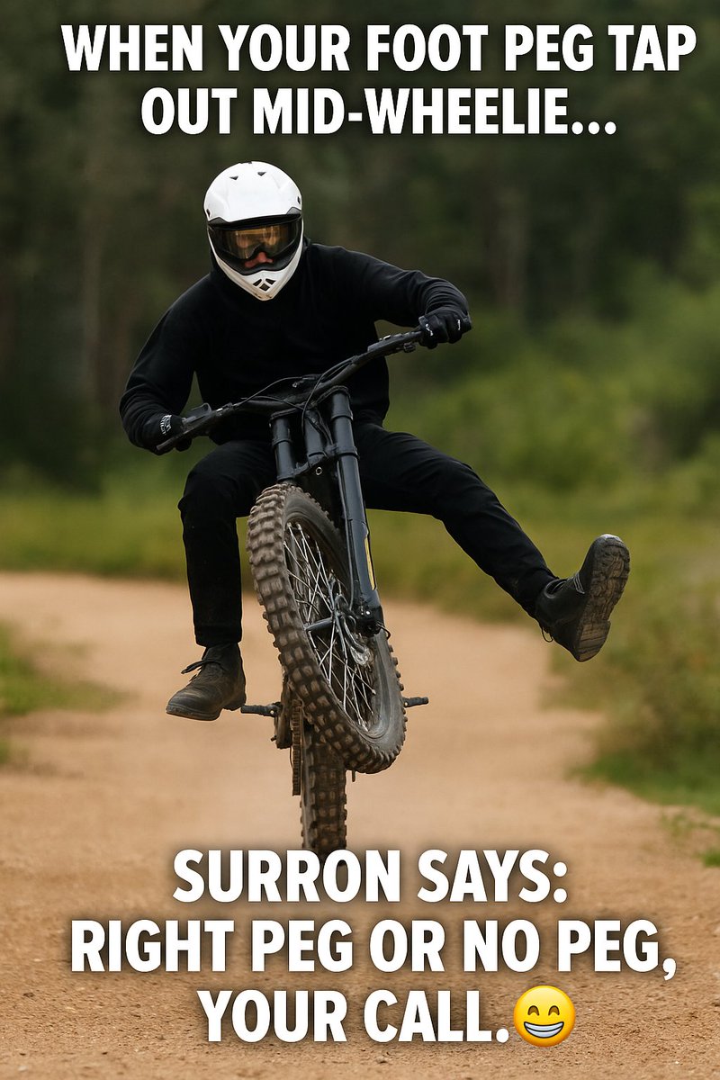 emotoxsports's tweet image. Lost your footing mid-flight? 👞 No sweat—this peg’s got your back (and your boot).
Swap it. Rip it. Repeat it. 🏍️💨

#SurRonLife #FootPegFix #OffRoadReady #eMotoX

🔗- emotoxsports.com/products/surro…