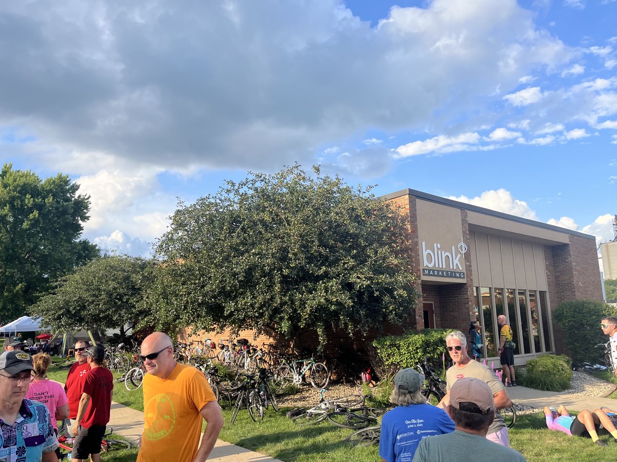 RAGBRAI riders enjoying their stop in Milford!  Have a great and safe week on your trek across Iowa! (and MN)