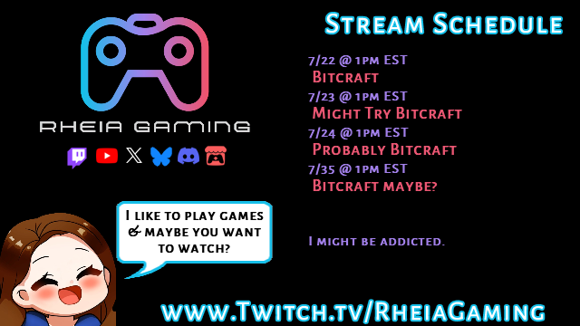 Might play some #BitCraftOnline this week. idk. #streamer