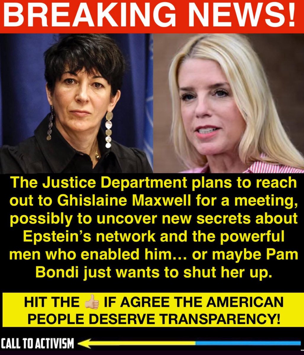 Trump has weaponized the justice department using them as his personal lawyers to do his ‘dirty work.’ They will silence Ghislaine Maxwell in return of a pardon, or she will be ‘Epsteined,’ just as Jeffrey was. #EpsteinFiles #TrumpPedoFiles #TrumpEpsteinCoverup