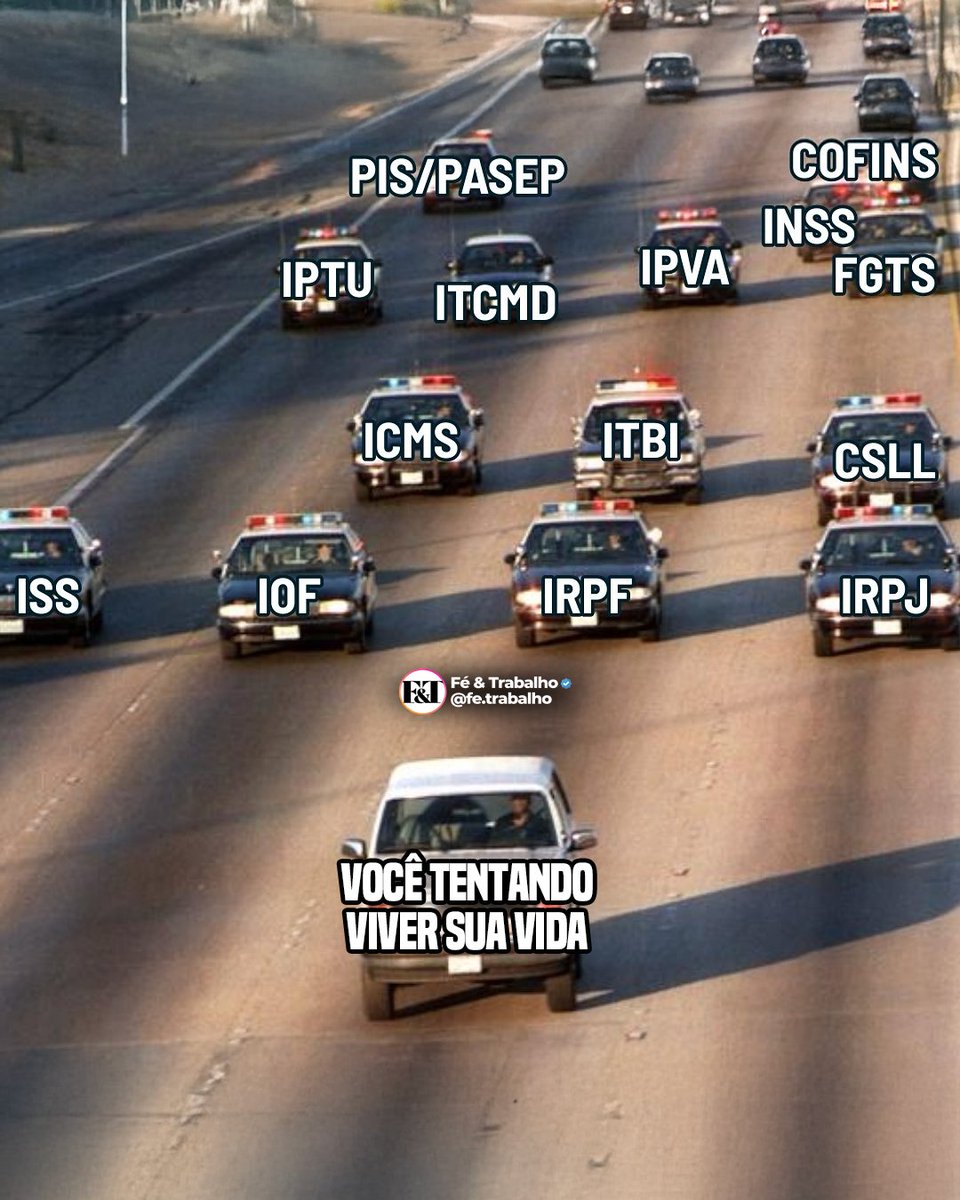 FeTrabalho1's tweet image. No Brasil, trabalhar é o crime mais vigiado que existe.
–
#impostos #tributação #liberdadeeconomica #gastopublico #brasilreal #menosestado