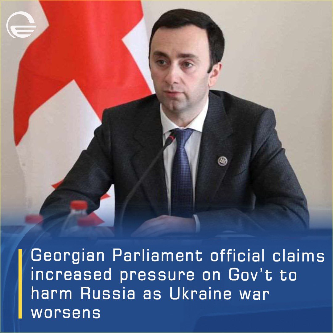 tv_imedi's tweet image. Georgian Parliament official claims increased pressure on Gov’t to harm Russia as Ukraine war worsens
🔗read more: info.imedi.ge/en/politics/62…