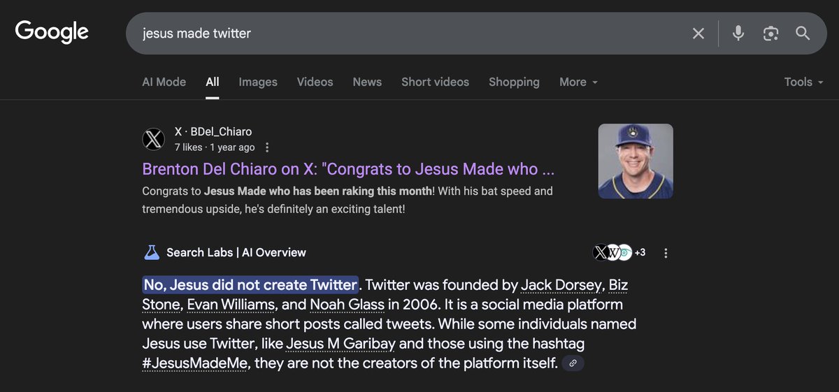 SCCTradingCards's tweet image. tbf, this Google AI fail is probably on us 🤦♂️
