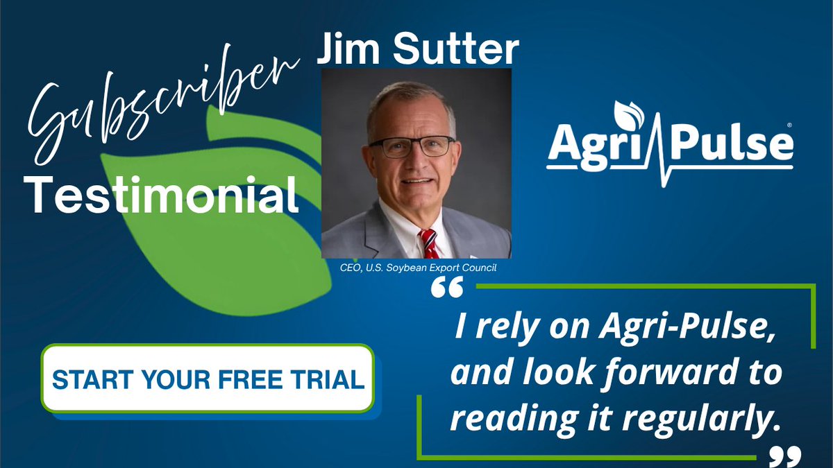 agripulse's tweet image. Stay informed on farm policy, food, energy, and trade with our comprehensive coverage. Subscribers integrate our expert insights into their daily lives. Get our 30-day free trial before committing to a monthly subscription. Experience the value of our analysis delivered to your…