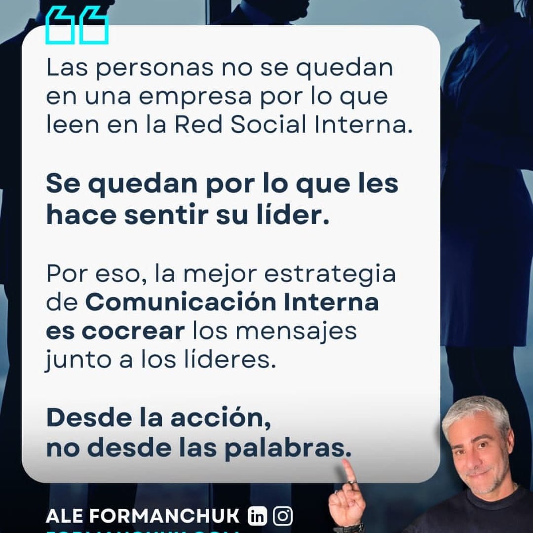 Formanchuk impulsa una visión moderna de la comunicación organizacional, basada en la cocreación, el diálogo y el empoderamiento de los colaboradores. 
Su obra resulta una fuente de la cual beber para hacer mejor nuestro trabajo.💪👍
#ComunicaciónCoCreada  #ComunicaciónInterna