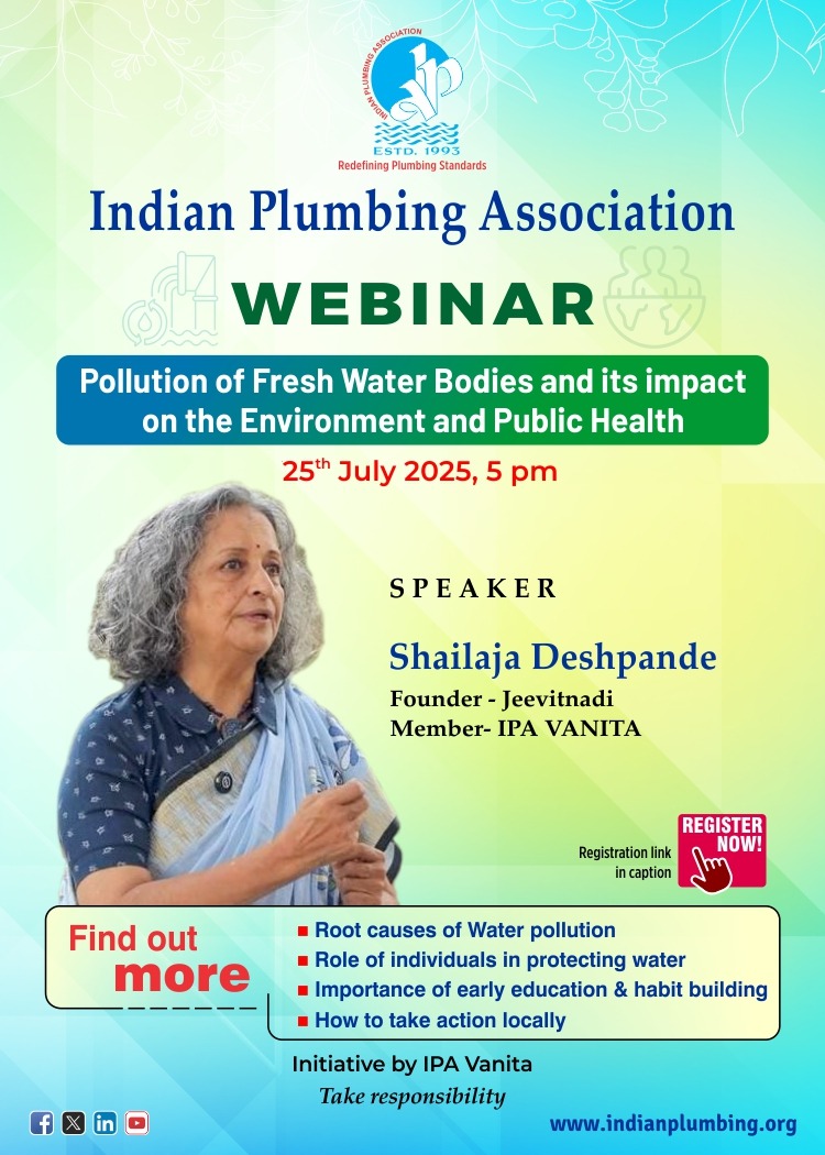 What’s really happening to our rivers, lakes &amp; ponds? 🌊
Join us to uncover the truth behind freshwater pollution and how you can help.

🎤 Shailaja Deshpande
📅 July 25 | 🕔 5 PM
💻 Register: us06web.zoom.us/meeting/regist…

#SaveOurRivers #CleanWaterMatters #WaterTalks #IPAIndia