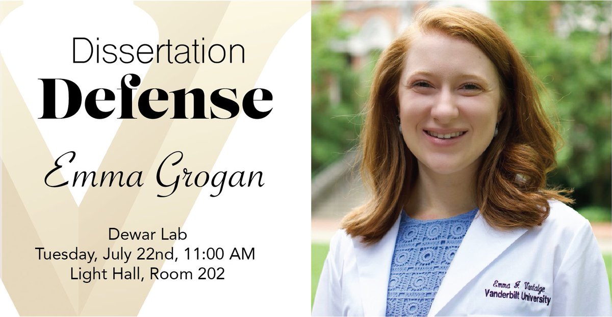 Please join us in supporting <a href="/EmmaVontalge/">Emma Grogan</a> of the <a href="/Dewar_Lab/">Dewar Lab</a> as she defends her dissertation today!