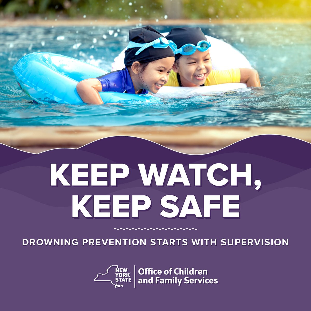 NYSOCFS's tweet image. Keep the fun afloat! Always keep an eye on your children in the water for a safe and splashing good time. 🌊 #KeepWatchKeepSafe #NYSWIMS #NYSOCFS

Summer safety tips: ocfs.ny.gov/programs/child…