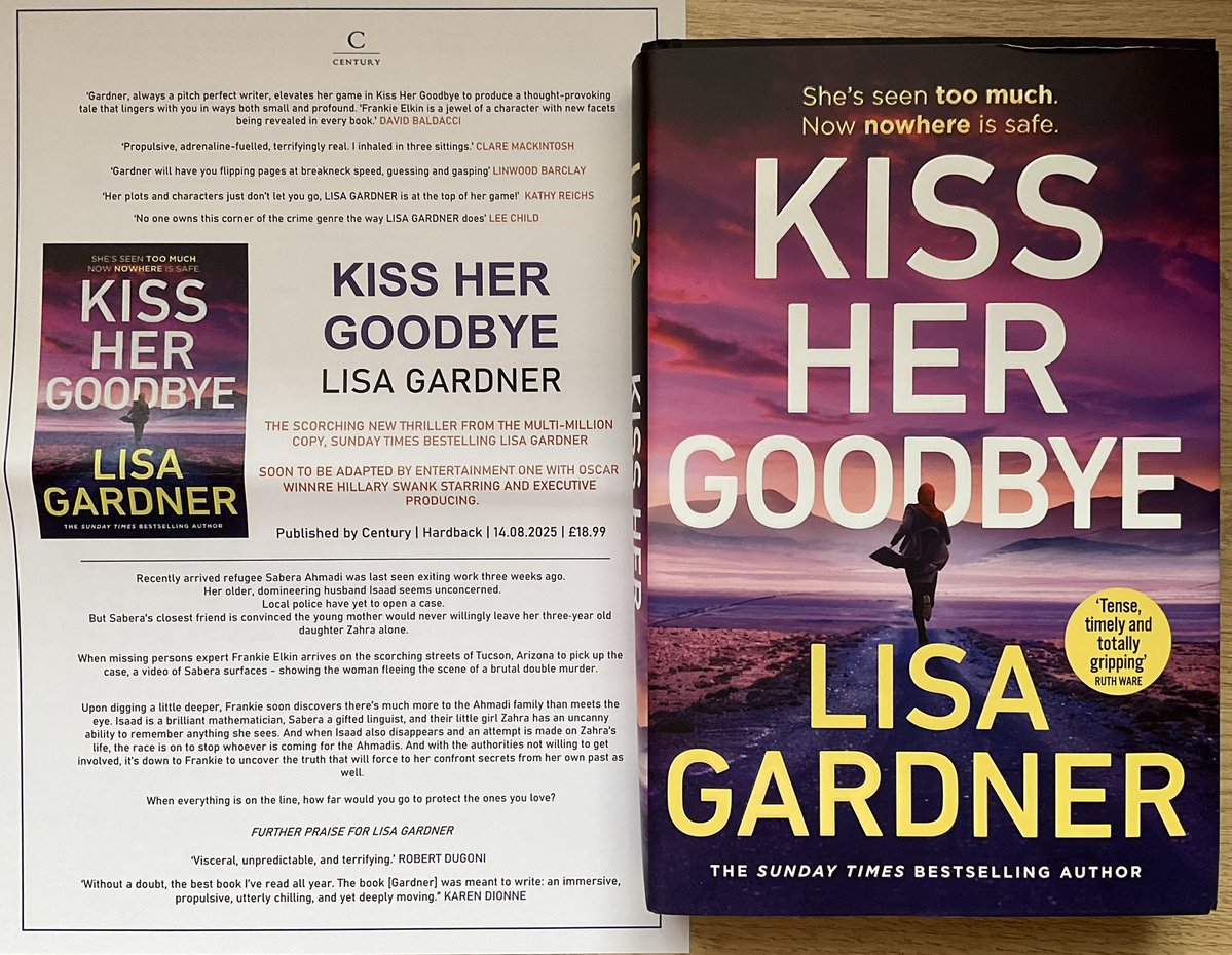 Lindahill50Hill's tweet image. Thank you so much @penguinrandom Century for a surprise copy of #KissHerGoodbye by @LisaGardnerBks coming out 14th August.
penguin.co.uk/books/458472/k…