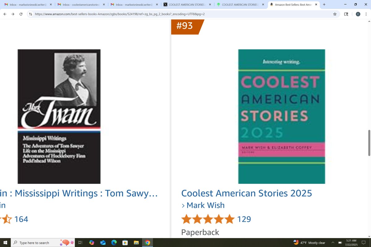 JustCoolStories's tweet image. Looking for #SummerReads you can't put down?
Check out the 93rd #bestseller in American #Fiction Anthologies, COOLEST 2025!
amzn.to/4958AFN
Ths--& enjoy!
#books #booktwt #BooksWorthReading #beachreads #BookRecommendation #bookrecs #booklovers #readingcommunity…