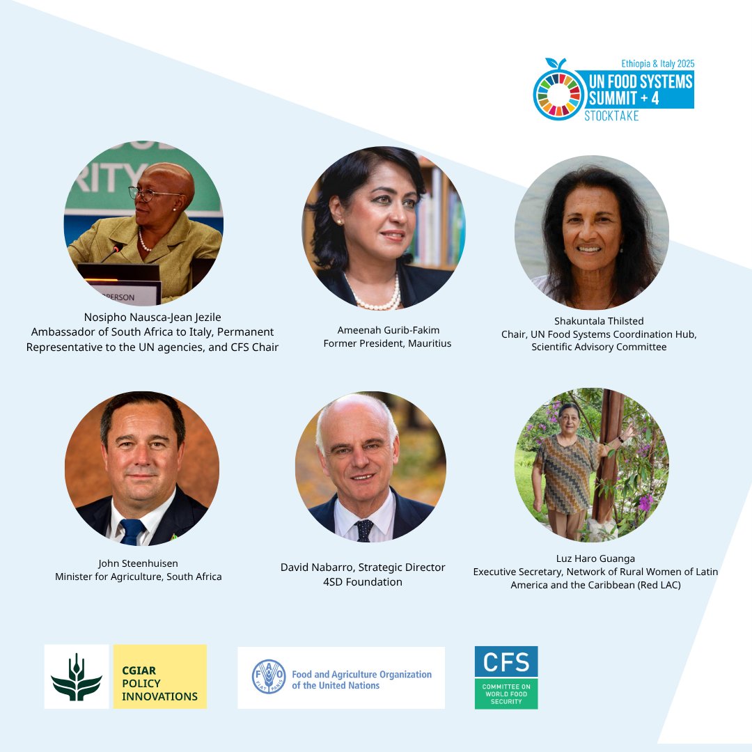UN_CFS's tweet image. 🚨 #SaveTheDate!
Join us at the #UNFSS+4 high-level panel "Anticipating the Future of Food: Science, Knowledge, and Innovation for Just Transformations"!
📅 29 July
🕒15:00–16:20
📍 Addis Ababa, Ethiopia
More info: 🌐events.cgiar.org/unfoodsystemss…