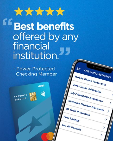Power Protected Checking is designed to provide lasting value, everyday protection, and enhanced banking experience for our members.

Discover how much more your checking account can offer. Explore the full range of benefits at ssfcu.org/protect. #SSFCU