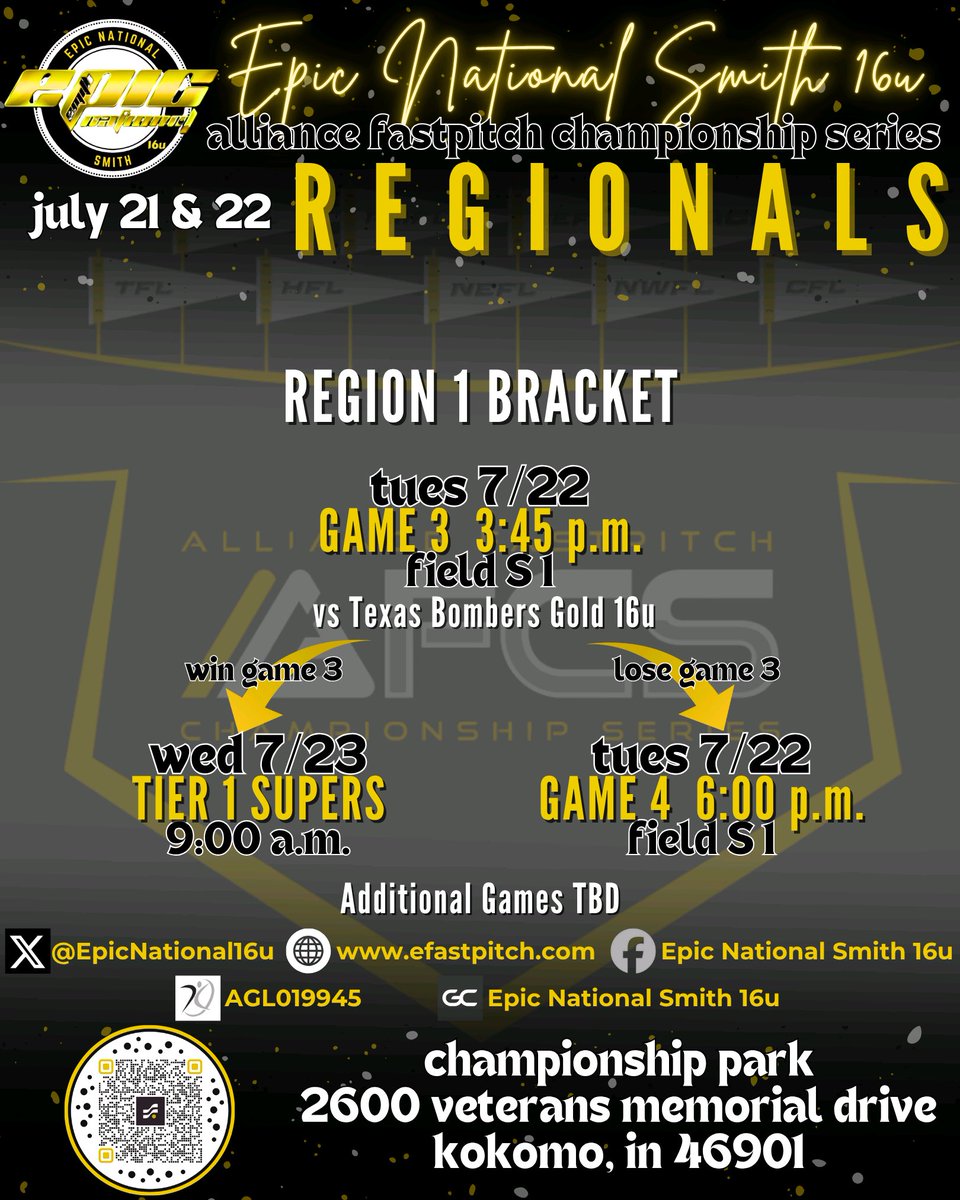 Sophie Kuhlman 2027 (@sophie_kuhlman) on Twitter photo We won both games yesterday! Here is our schedule for today! Come watch us!
<a href="/EpicNational16u/">Epic National Smith 16u</a> <a href="/thealliancefp/">The Alliance Fastpitch</a>
<a href="/CoachMcFalls/">Jen</a> <a href="/JackNLucysDad/">Justin lewis</a> <a href="/CoachJonHunter/">Jon Hunter</a> <a href="/LauraHeberling/">Coach H</a> <a href="/CoachChiles3/">Kaitlyn Chiles</a> <a href="/USAOCoachJ/">Jadyn Wallis</a> <a href="/CoachJayGwyn/">Assistant Softball Coach, MIZZOU</a> <a href="/CoachCodyWhite/">Cody White</a> <a href="/CoachLarissaA/">Larissa Anderson</a> <a href="/coachcolomb/">Chance Colomb</a> <a href="/EpicNational16u/">Epic National Smith 16u</a> We won both games yesterday! Here is our schedule for today! Come watch us!
<a href="/EpicNational16u/">Epic National Smith 16u</a> <a href="/thealliancefp/">The Alliance Fastpitch</a>
<a href="/CoachMcFalls/">Jen</a> <a href="/JackNLucysDad/">Justin lewis</a> <a href="/CoachJonHunter/">Jon Hunter</a> <a href="/LauraHeberling/">Coach H</a> <a href="/CoachChiles3/">Kaitlyn Chiles</a> <a href="/USAOCoachJ/">Jadyn Wallis</a> <a href="/CoachJayGwyn/">Assistant Softball Coach, MIZZOU</a> <a href="/CoachCodyWhite/">Cody White</a> <a href="/CoachLarissaA/">Larissa Anderson</a> <a href="/coachcolomb/">Chance Colomb</a> <a href="/EpicNational16u/">Epic National Smith 16u</a>