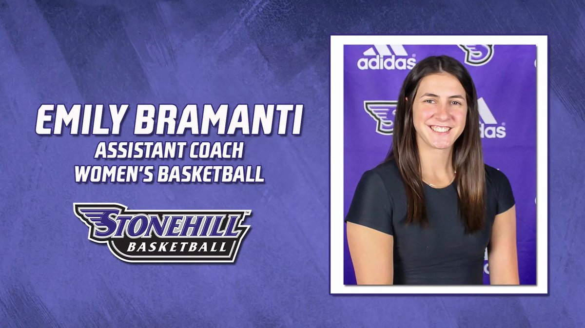 StonehillWBB's tweet image. Super excited to announce Emily Bramanti ‘23 as our new assistant coach! Welcome back Coach Emily 💜🏀