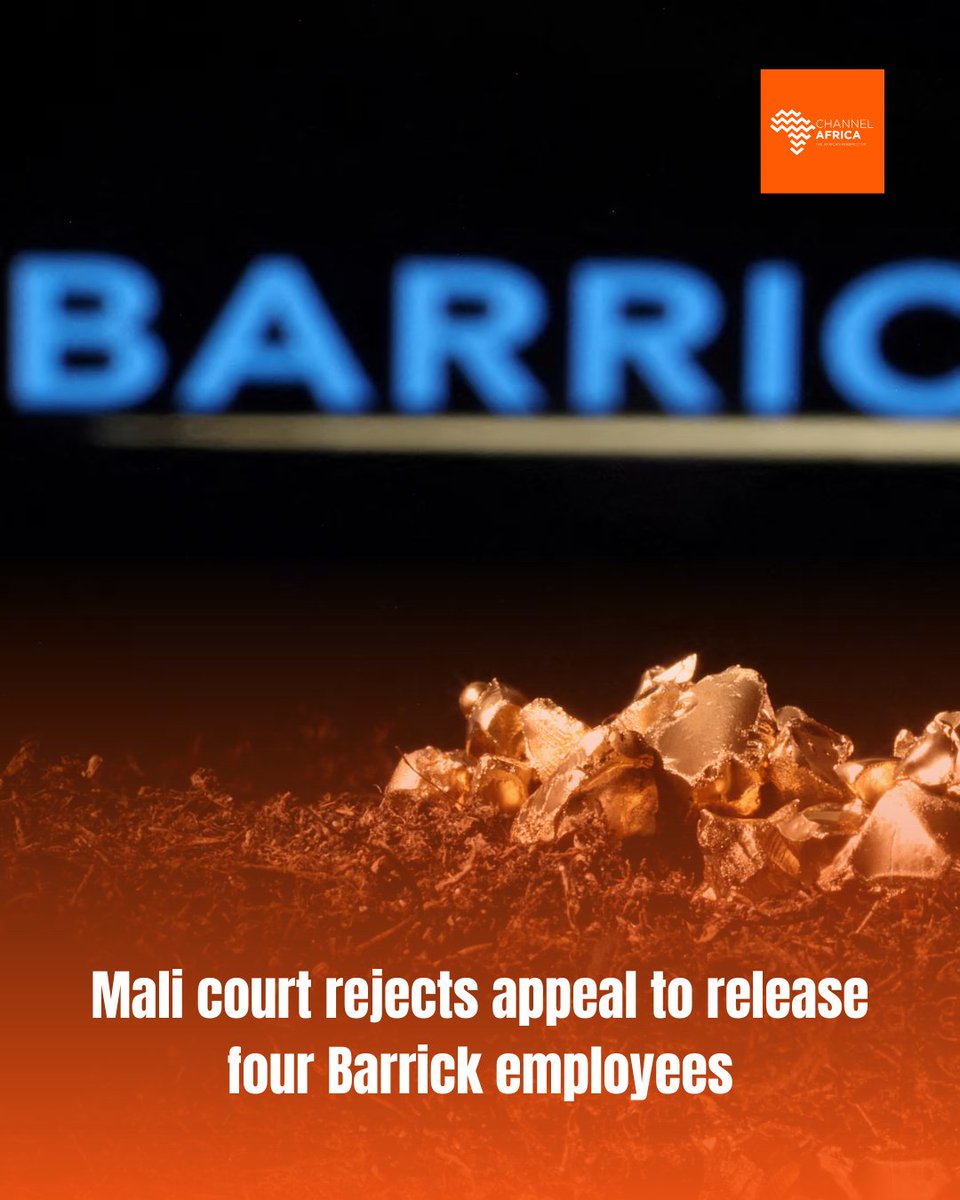 channelafrica1's tweet image. Mali court rejects appeal to release four Barrick employees
Read: bit.ly/44I8OCf