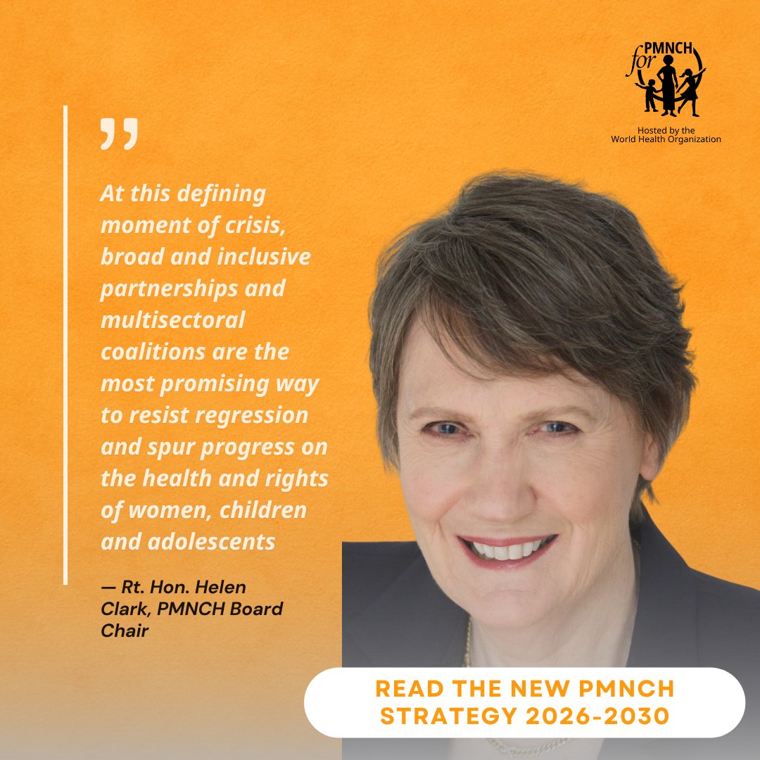 PMNCH's tweet image. The PMNCH Strategy 2026–2030 puts partnerships at the centre of progress. It’s time to move from promises to action — together. 🤝
📘 Explore the Strategy:
bit.ly/3UqHTVu
@DrTedros @mohfw_india @khosla_rajat @HelenClarkNZ @WHO @FIGOHQ @IPUparliament @UNICEF @UNFPA…