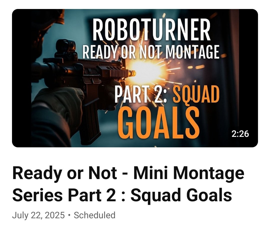 1 minute until it's out! #readyornot

youtube.com/@roboturnergam…