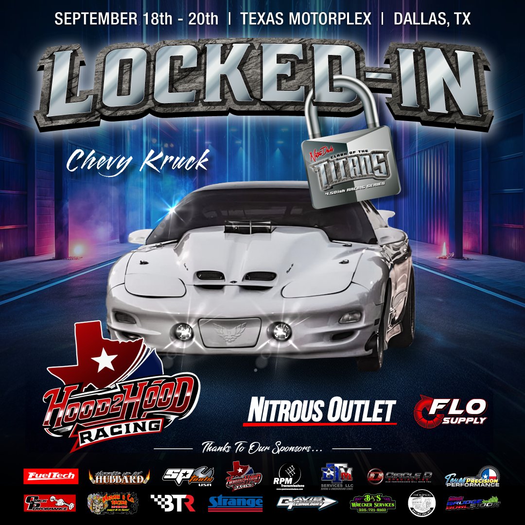 Chevy Kruck (@chevy_kruck) is LOCKED IN for Nitro Dave's "Clash Of The Titans" 4.50-ish Series at @hood2hoodracing at @texasmotorplex on September 18th - 20th 🔒

REGISTER for Clash Of The Titans @ Texas Motorplex at our website TODAY for a weekend of good racing and a HUGE