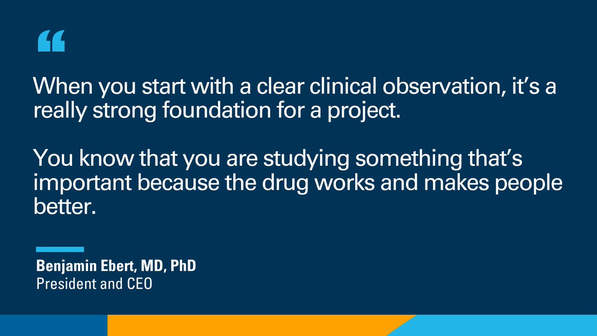 DanaFarber's tweet image. Before Benjamin Ebert, MD, PhD, was the CEO, his research redefined blood cancer advancement -- from uncovering RPS14’s role in 5q‑syndrome (2008) to revealing how lenalidomide harnesses the proteasome to degrade “undruggable” transcription factors (2014). Learn about his…