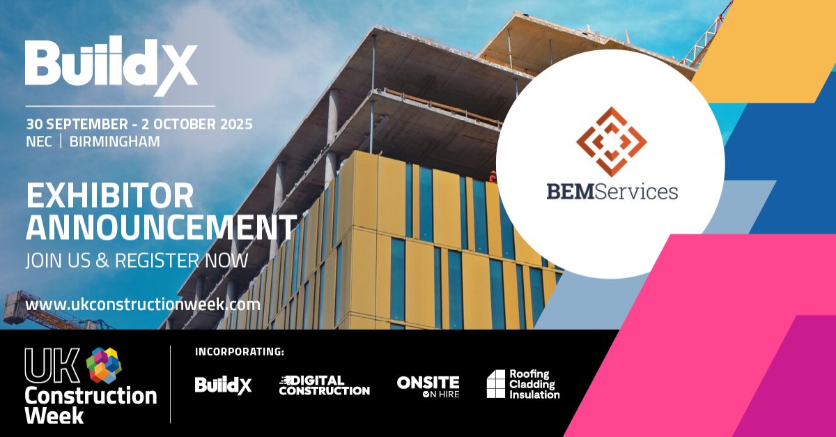 UK_CW's tweet image. We’re thrilled to welcome BEM Services to the UK Construction Week 2025 Birmingham line-up, taking place 30 September – 2 October at the NEC! 

Get your free ticket: zurl.co/2kkf1

#EngineeringExcellence #MEPServices #EnergyConsultancy