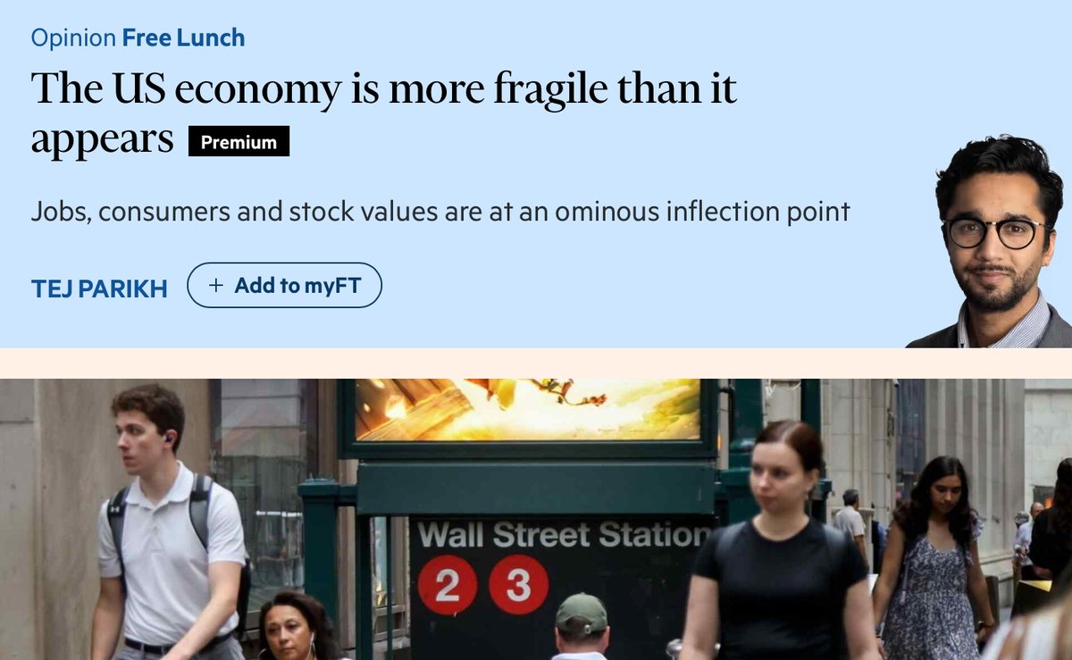 BaldwinRE's tweet image. Excellent insights on the fragility of the US economy.
👉 wondering what the August tariffs might do to the US economy?
✍️ @tejparikh90 @ftopinion