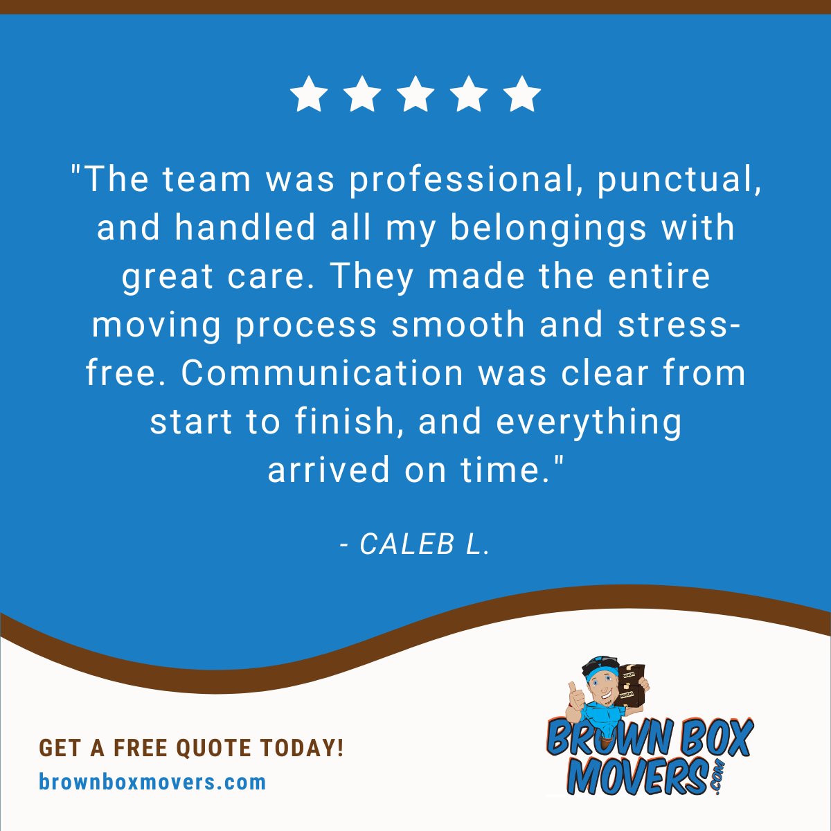 BrownBoxMovers's tweet image. Another stress-free move, another happy customer! 💪 Whether you're moving across town or just down the street, we deliver dependable service from start to finish.

📦 Get your free quote today: brownboxmovers.com

#BrownBoxMovers #DFWMovers #ProfessionalMovers