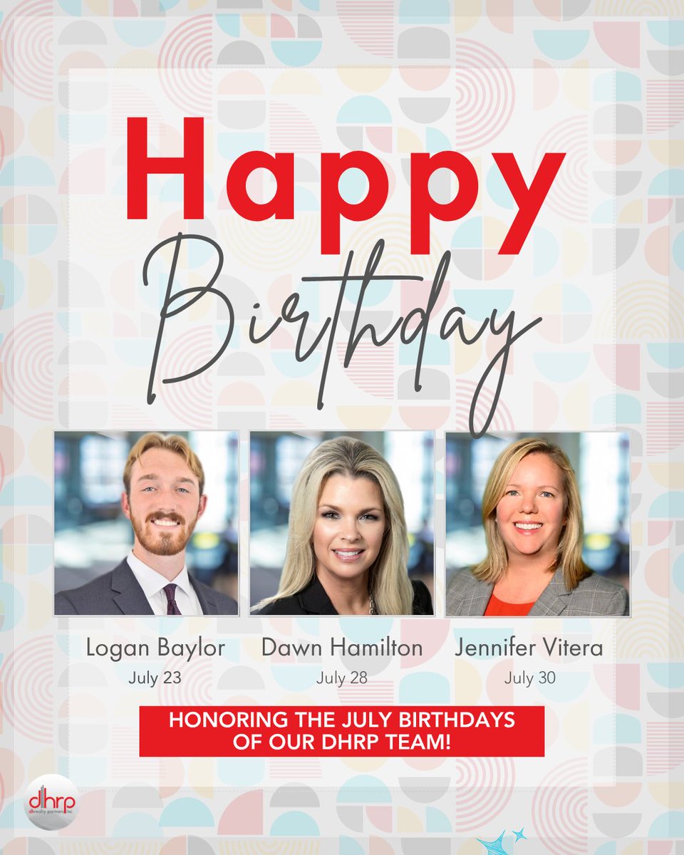 dhrp_inc's tweet photo. Happy Birthday to Our July Birthday Stars! 🎉
Celebrating the amazing DHRP team members who make our workplace brighter every single day! Hope your special days are filled with joy, laughter, and plenty of cake! 🎂 #HappyBirthday #JulyBirthdays #TeamCelebration #dhrp https://t.co/EvisdlNu5k