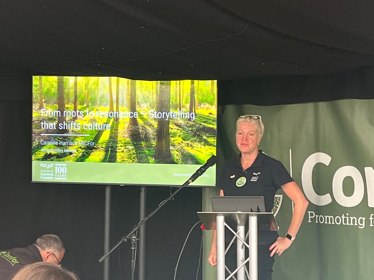 TheICF's tweet image. We’re at the Royal Welsh Show🌿
Our ED Louise Simpson spoke to @forestsandwood's Elaine Heckley MICFor ahead of #ForestryDay today, plus ICF Technical Policy Manager Caroline Harrison MICFor delivered a talk on storytelling in forestry to change perceptions.
📍Stand 805A-FOR