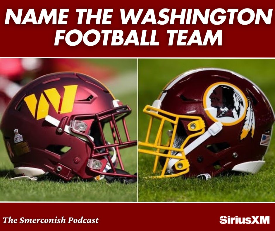smerconish's tweet image. Today's #poll question: Name the Washington football team, Redskins or Commanders?
Listen to Michael's thoughts on the #podcast 💭 loom.ly/7l3hQnE
Then cast your vote 🗳️ loom.ly/6Y9cBds