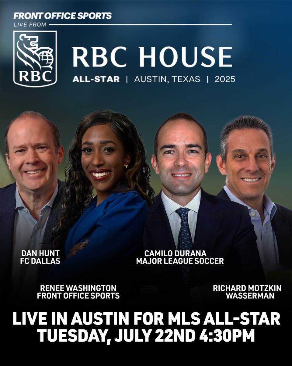 FOS's tweet image. Day 1 of Front Office Sports live at MLS All-Star, in partnership with RBC House.
🔹2026 World Cup panel ft. Richard Motzkin, Dan Hunt, Camilo Durana—moderated by Renee Washington
🔹Redefined live show ft Heather Davis & Danita Johnson
Request to attend: gofos.co/4lHtUa8