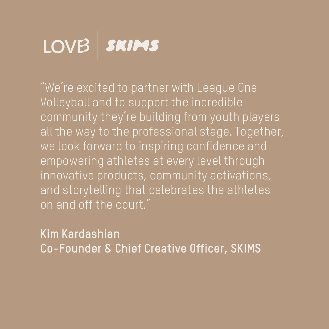leagueonevb's tweet image. LOVB 🤍SKIMS
SKIMS is now the official loungewear, intimates and sleepwear partner of LOVB. The partnership will see LOVB and @skims work together to accelerate the future of professional women’s volleyball, as well as empower girls and women both in sports and beyond 🫶