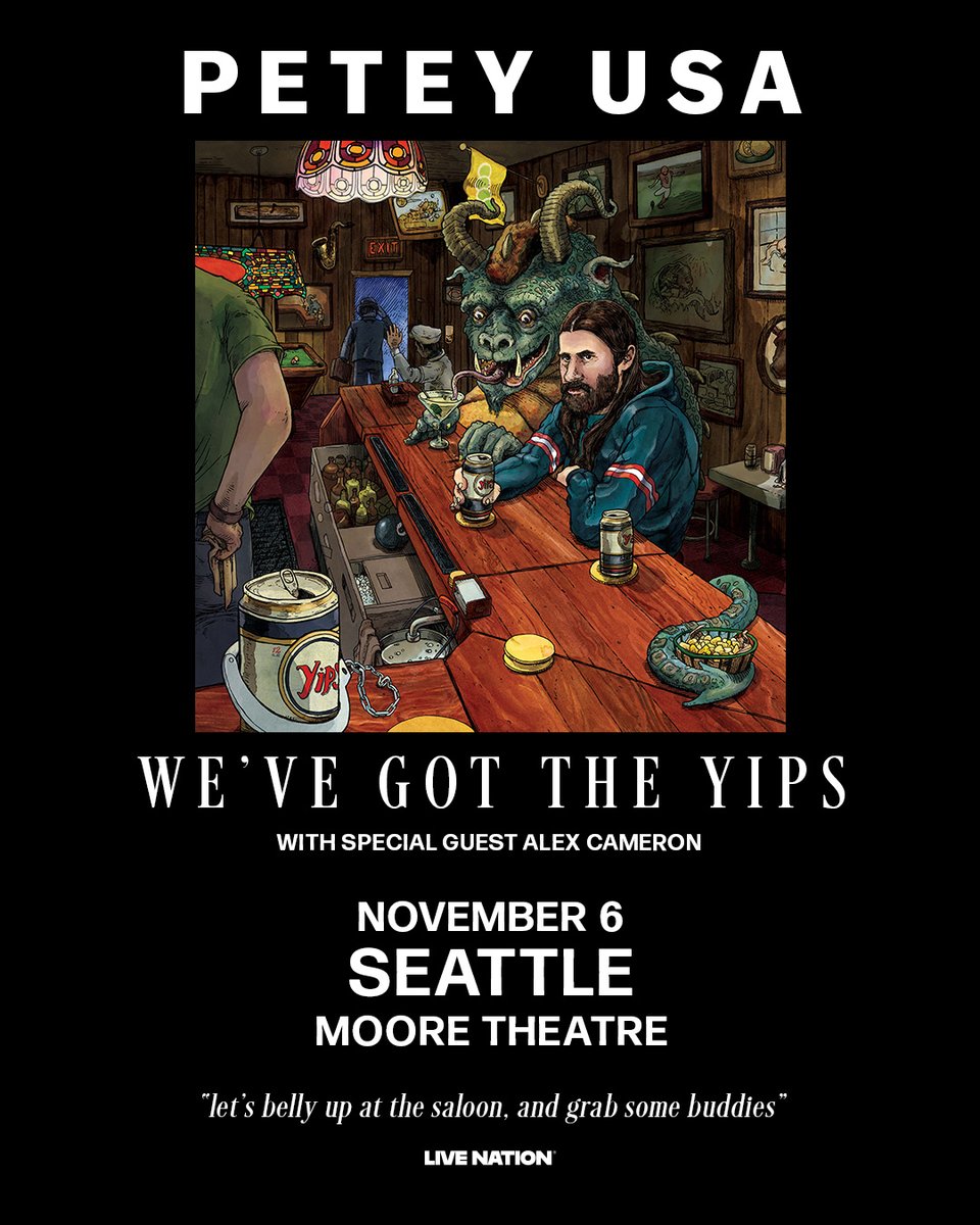 stgpresents's tweet image. JUST ANNOUNCED: Petey USA - We've Got The Yips with special guest Alex Cameron at The Moore Theatre on November 6th! Tickets on sale Friday at 10am at STGPresents.org.