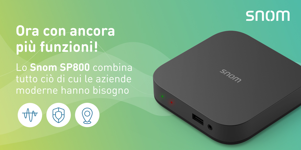 🚀 Grandi novità: Il Snom SP800 è ora ufficialmente certificato come interoperabile con 3CX!
Questo potente dispositivo è diventato ancora più essenziale per le comunicazioni aziendali moderne.
🔒 Novità: Session Border Controller (SBC) integrato
👉 ​snom.com/it/sp800