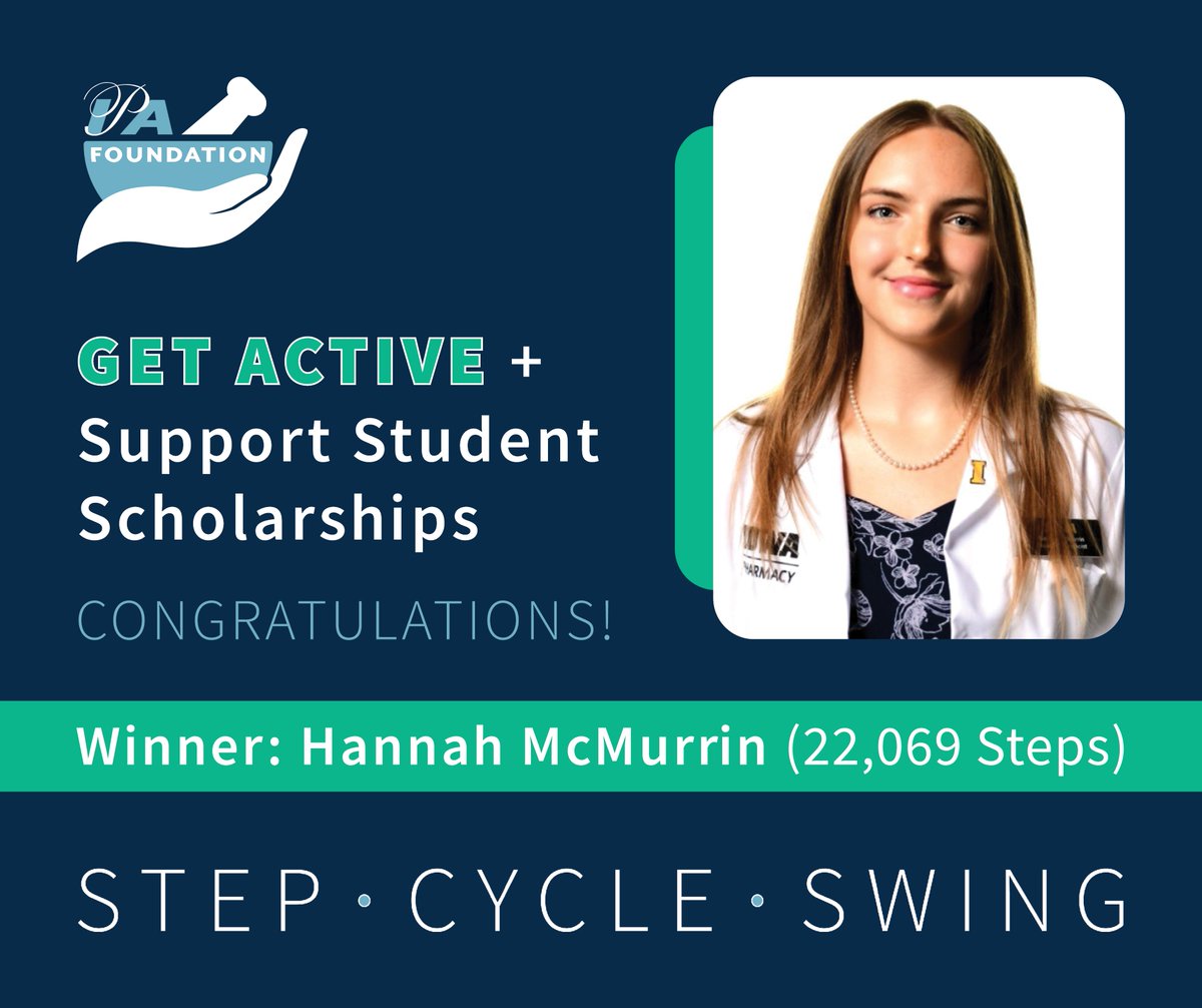 Congratulations to our defending champion, Hannah McMurrin, who logged over 22,000 steps on Saturday to support the IPA Foundation! 🏆👟

Hannah is a 2027 PharmD candidate at the University of Iowa—and she beat her 2024 score by nearly 700 steps! Thank you to Hannah’s pharmacist