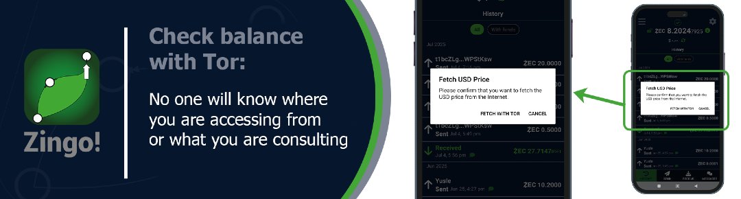 ZingoLabs's tweet image. #NewFeature 🧅 Checking your balance with Tor

You can now check your balance and its conversion to local currency through the Tor network, which means that your connection is encrypted and anonymized.

No one will know where you are accessing from or what you are viewing.